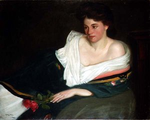 沙发上的女士画像