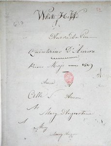 白露》，奥罗尔-杜平的笔记本手稿的扉页，有她的签名，1819年5月（纸上笔墨）。