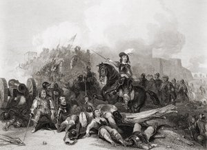 布里斯托尔的风暴，1643年7月26日，由J.C. Varrall刻制（雕刻）。