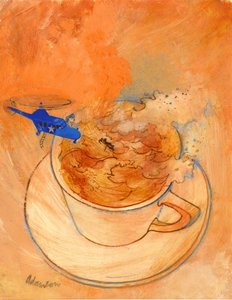 风暴在茶杯，（20世纪70年代）水粉在纸上
