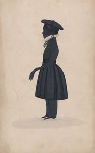 一个不知名的小男孩的剪影，全长向左，1827-44。 作者 乔治·安吉洛·克劳赫斯特