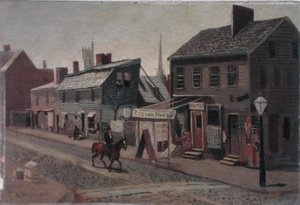 第13街和赛马街的西南角，约1875年（板油）。 作者 乔治·培根·伍德