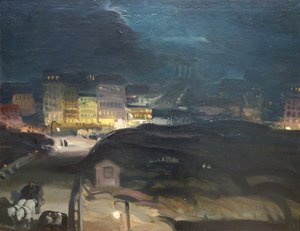 夜晚通往大桥的道路 作者 乔治·贝洛斯