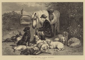 狗男孩和Clumber西班牙人 作者 George Bouverie Goddard