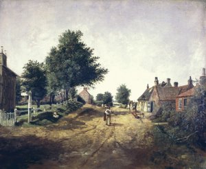霍尔姆村，霍尔德内斯，约 1885 年（布面油画） 作者 乔治·卡米奇