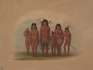 一个康尼博印第安人家庭，1854-1869。 作者 乔治·卡特琳