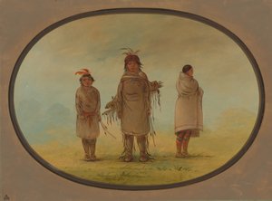 一个石头战士，他的妻子和一个男孩，18551869。 作者 乔治·卡特琳
