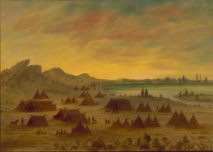 一个阿帕奇村，18551869。 作者 乔治·卡特琳