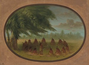一个印第安人理事会--苏族，1861-869年。 作者 乔治·卡特琳