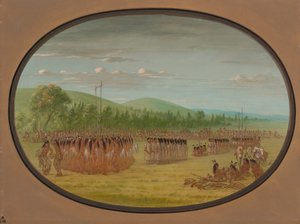球赛舞蹈--乔克托人，18611869年。 作者 乔治·卡特琳