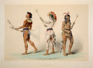 球员》，出版社。1845年彩色石版画。 作者 乔治·卡特琳