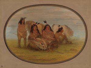 卡曼奇酋长和三个勇士，1861-869年。 作者 乔治·卡特琳
