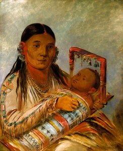 Chée-ah-ká-tchée，Nót-to-way的妻子，1835-1836。 作者 乔治·卡特琳
