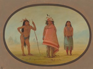 科奇姆蒂酋长、他的妻子和一个战士，1855-1869。 作者 乔治·卡特琳