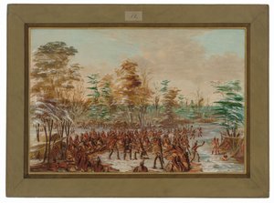 德-通蒂在易洛魁村起诉要求和平。1680年1月2日 作者 乔治·卡特琳