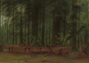挖掘独木舟--纳亚斯印第安人，18551869。