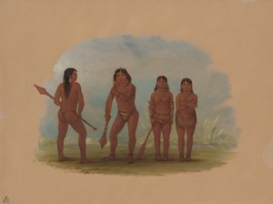 四个安古斯图拉印第安人，1854-1869。 作者 乔治·卡特琳