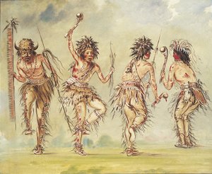 四个舞者，1843-1844。 作者 乔治·卡特琳
