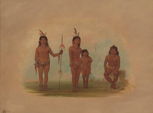 四个Goo-a-give印第安人，1854-1869。 作者 乔治·卡特琳