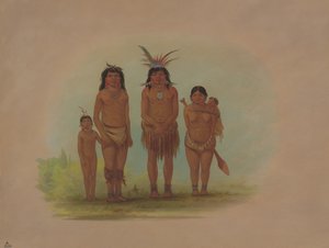 四个塞皮博印第安人，1854-1869。 作者 乔治·卡特琳