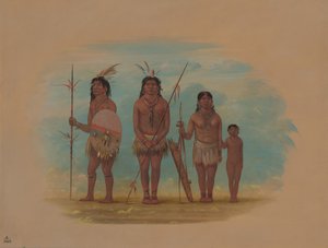 四个辛古印第安人，1854-1869。 作者 乔治·卡特琳
