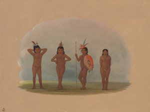 四个祖鲁玛提的孩子，1854年至1869年。 作者 乔治·卡特琳