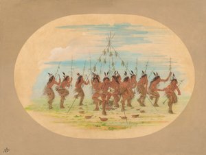 绿色的玉米舞--米纳特雷斯，1861年。 作者 乔治·卡特琳