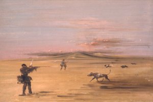 密苏里草原上的松鸡射击，1837-1839。 作者 乔治·卡特琳