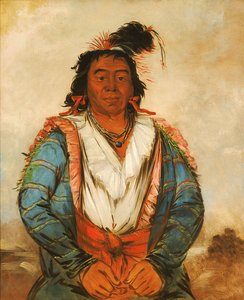 Hose-put-o-káw-gee，一个勇敢的人，1834年。 作者 乔治·卡特琳