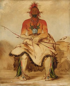 La-dóo-ke-a，水牛牛，大波尼族勇士，1832年。 作者 乔治·卡特琳