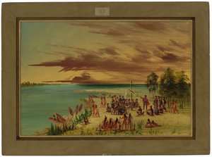 拉萨尔为法国索要路易斯安那。1682年4月9日 作者 乔治·卡特琳