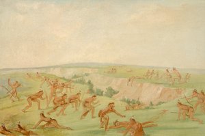 曼丹人袭击阿里卡拉人的队伍，1832-1833年。 作者 乔治·卡特琳