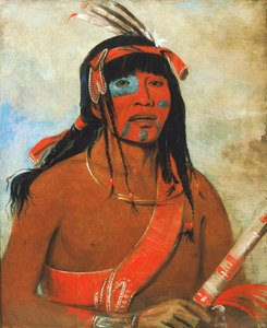 O-tá-wah，《奥塔维，一个战士》，1835年。 作者 乔治·卡特琳