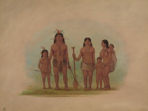 奥雷霍纳酋长和家庭，1854-1869。 作者 乔治·卡特琳