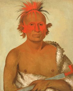 Pash-ee-pa-hó，小刺客酋长，年轻的，黑鹰的勇士之一，1832年。 作者 乔治·卡特琳