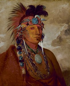 Shó-me-kós-see，《狼，一个酋长》，1832年。 作者 乔治·卡特琳