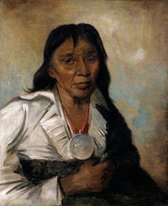 申-戈-塞-莫恩，大帆，一个酋长，1836年。 作者 乔治·卡特琳