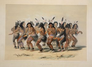 熊之舞》，出版社。1845年彩色石版画。 作者 乔治·卡特琳