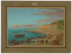 格里芬号进入麦基诺港。1679年8月27日 作者 乔治·卡特琳