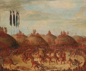 最后的比赛，曼丹O-kee-pa仪式，1832年。 作者 乔治·卡特琳