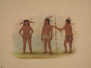 三个奥马瓜人，1854-1869。 作者 乔治·卡特琳