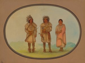 三个皮奥里亚印第安人，18611869年。 作者 乔治·卡特琳