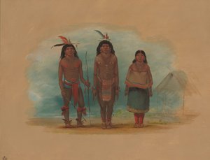 三个塔鲁马印第安人，1854年至1869年。 作者 乔治·卡特琳