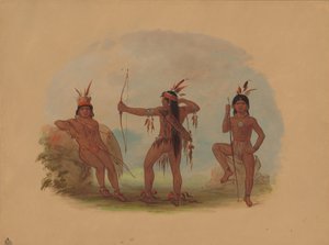 三个Woyaway印第安人，1854-1869。 作者 乔治·卡特琳