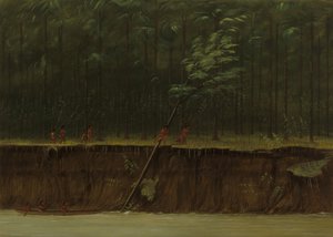 密西西比河下游的景色，1861-869年。 作者 乔治·卡特琳