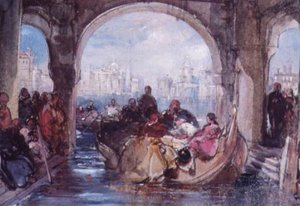 查看威尼斯，1852年（纸上写着） 作者 乔治·卡特莫尔
