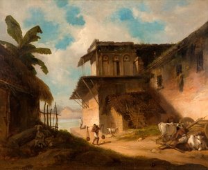 孟加拉的乡村风景，1821年。 作者 乔治·钦纳里