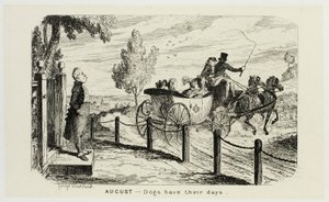 八月 - 从乔治-克鲁克申克（George Cruikshank）的钢板蚀刻版画到《漫画年鉴》，狗也有自己的日子：1835-1853 作者 乔治·克鲁克申克