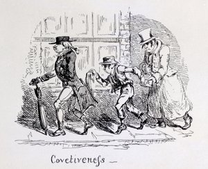来自颅相学插图的共同性，1826年 作者 乔治·克鲁克申克