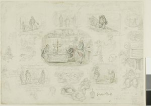 1829 年的时尚与惊吓（正面）；天使永远光明与美丽（背面） 作者 乔治·克鲁克申克